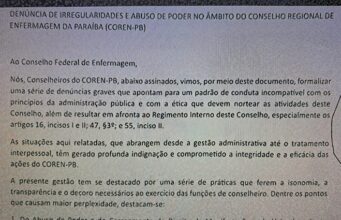 BOMBA: conselheiros do Coren-PB denunciam caos na instituição que representa a enfermagem paraibana